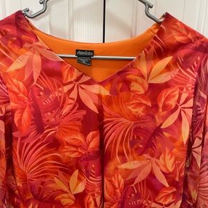 V-Neck Palm Print Blouse Size XL